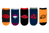 Naruto Shippuden Checkered 5 Pair Lowcut Socks