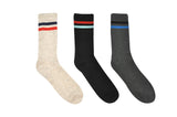 SOCK HOUSE CO. Mens Basic Stripe 3 Pair Pack Crew Socks