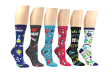 Sock House Co. Teacher School Subject 6 Pair Pack Crew Socks
