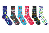 Sock House Co. Teacher School Subject 6 Pair Pack Crew Socks