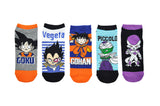 Dragon Ball Z Goku Vegeta Gohan Piccolo Frieza 5 Pair Pack Lowcut Socks