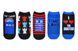Doctor Who Tardis Weeping Angel Time Lord 5 Pair Pack Lowcut Socks