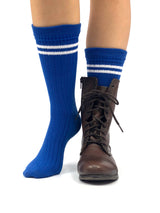 Doctor Who Embroidered Tardis Stripe Crew Sock