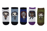 The Walking Dead Chibi Characters 5 Pair Pack Lowcut Socks
