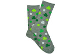 St. Patricks Day Ladies Dots and Clovers Crew Socks