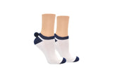 Navy Sock House Co. Ladies Athletic Pom Pom Lowcut Sock