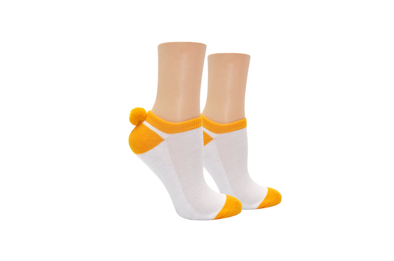 Gold Sock House Co. Ladies Athletic Pom Pom Lowcut Sock