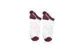 Burgundy Sock House Co. Ladies Athletic Pom Pom Lowcut Sock