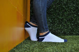 Navy Sock House Co. Ladies Athletic Pom Pom Lowcut Sock