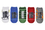 Naruto Kids 5 Pair Low Cut Socks Naruto, Sasuke, Kakashi, Sakura and Kurama