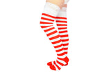 Red and White Stripe Over the Knee Lace Cuff