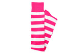 Pink and White Stripe Over the Knee Ladies Pink Cuff Socks