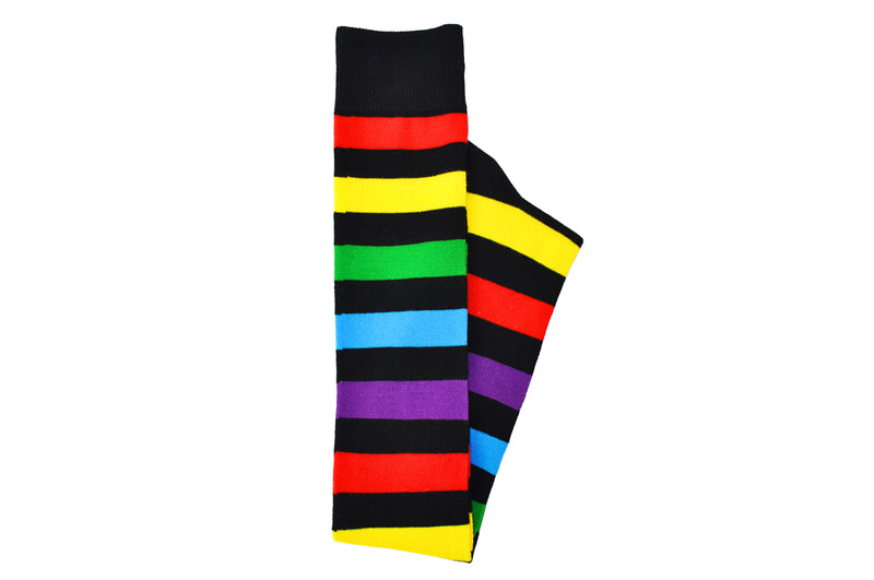 Sock House Co Ladies Black Rainbow Thigh High Socks