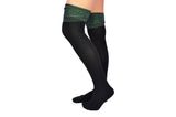 Black Over the Knee Ladies Lurex Cuff Socks