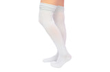 White Over the Knee Ladies Lurex Cuff Socks