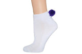 Purple Sock House Co Ladies Lowcut Pom Pom Socks