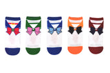Sailor Moon Bows 5 Pair Lowcut Socks Sailor Moon Jupiter Mercury Venus Mars