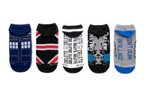 Doctor Who Classic 5 Pair Pack Lowcut Socks