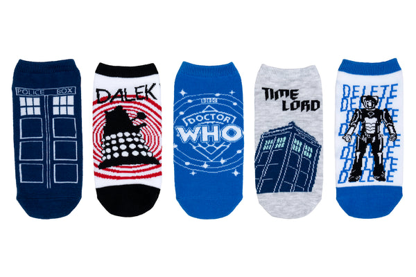 Doctor Who Tardis Classic 5 Pair Lowcut Socks