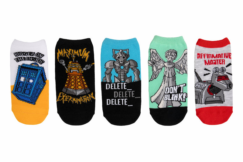 Doctor Who Villains 5 Pair Lowcut Sock Pack