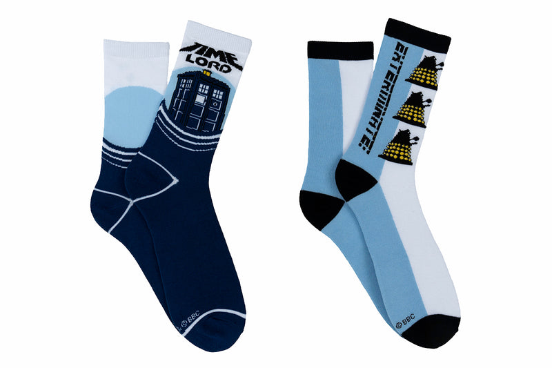 Doctor Who Time Lord 2 Pair Crew Socks