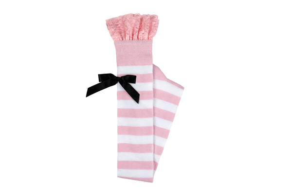 Sock House Co. Lace Bow Rugby Thigh High Sock