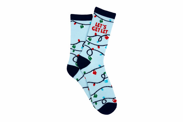 Everything Legwear Christmas Let's Get Lit Crew Sock