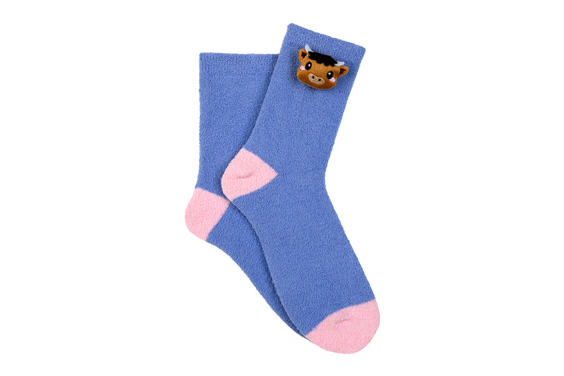 Sock House Co. 3D Highland Cow Cozy Crew Sock