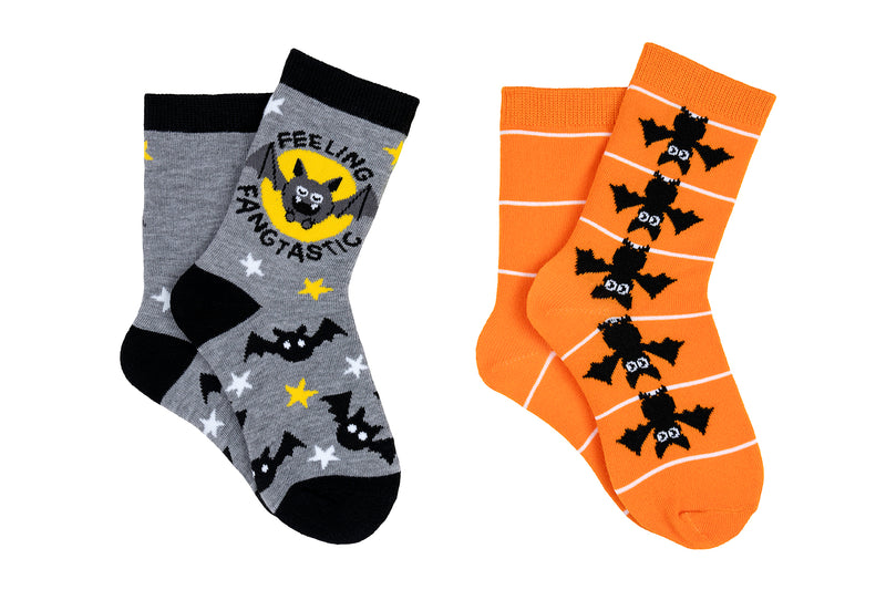 Everything Legwear Halloween Boys Bat 2 Pair Crew Socks