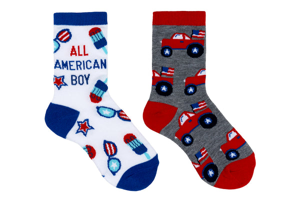 Everything Legwear Kids All American Boy 2 Pair Crew Socks