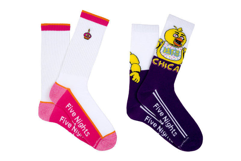 Five Nights at Freddy's Chica 2 Pair Crew Socks