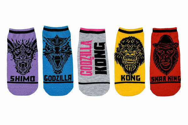 Godzilla x Kong Masks 5 Pair Pack Lowcut Socks