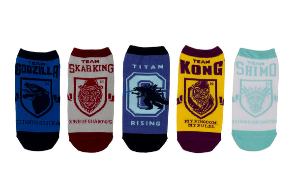Godzilla x Kong Collegiate 5 Pair Pack Lowcut Socks