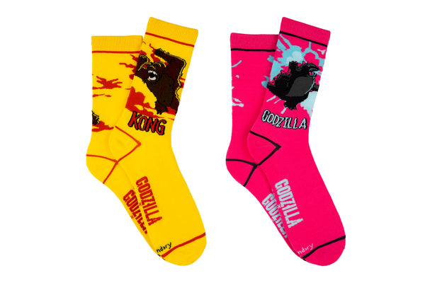 Godzilla x Kong Brights 2 Pair Pack Crew Socks