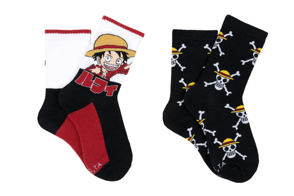 One Piece Kids Luffy 2 Pair Crew Socks