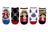 One Piece Luffy 5 Pair Lowcut Socks