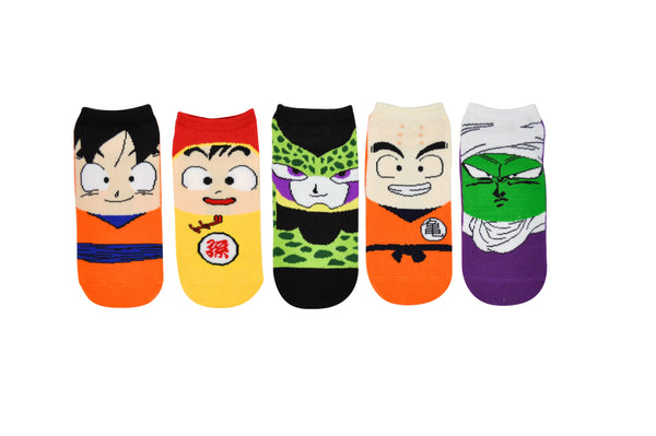 Dragon Ball Z Chibi Bean 5 Pair Pack Lowcut Socks