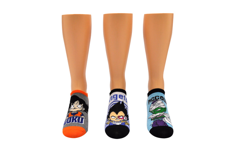 Dragon Ball Z Chibi Character 3 Pair Pack Lowcut Socks