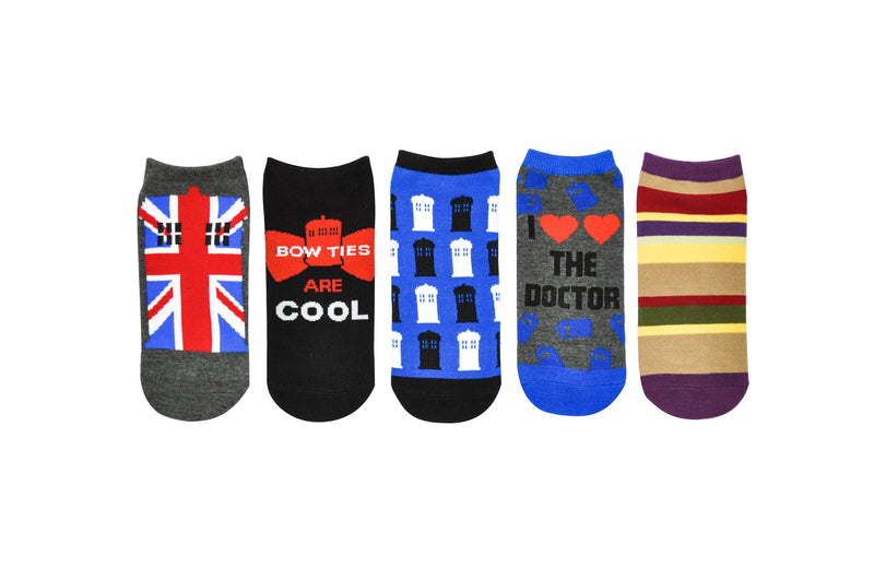 Doctor Who Union Jack 5 Pair Pack Lowcut Socks