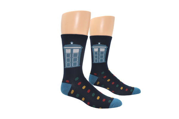 Doctor Who Tardis Dot Crew Sock