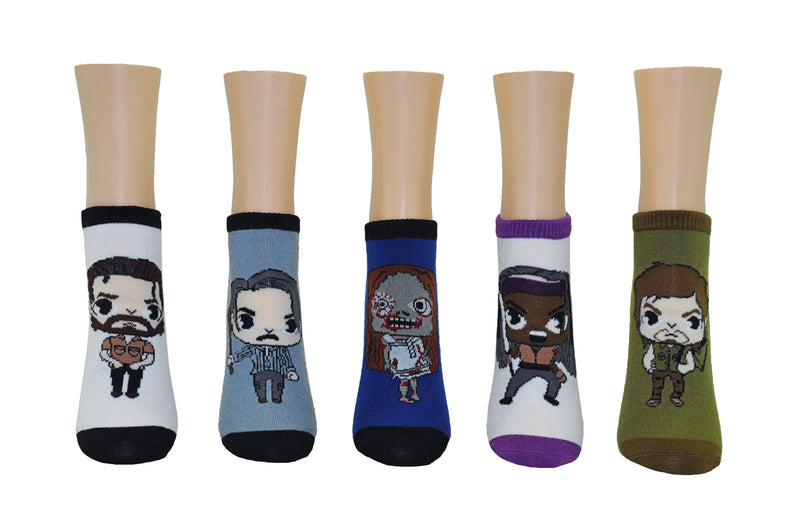 The Walking Dead Chibi Characters 5 Pair Pack Lowcut Socks