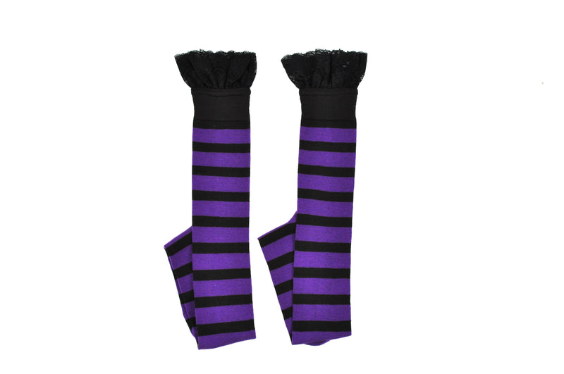 Sock House Co Ladies Rugby Lace Thigh High Socks Purple