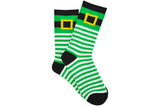 St. Patrick's Day Ladies Buckle Stripe Crew Sock