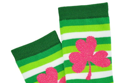 Everything Legwear St. Patrick's Day Ladies Shamrock Stripe Crew Sock