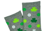 St. Patricks Day Ladies Dots and Clovers Crew Socks