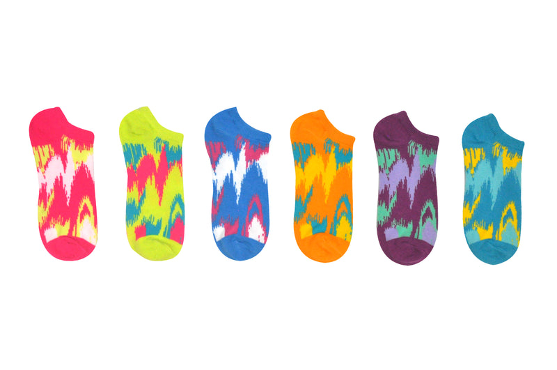 Sock House Co. Ladies Tie Dye Socks 6 Pair Pack Lowcut Socks