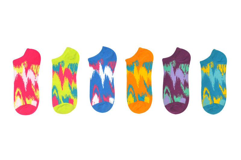 Sock House Co. Ladies Tie Dye Socks 6 Pair Pack Lowcut Socks