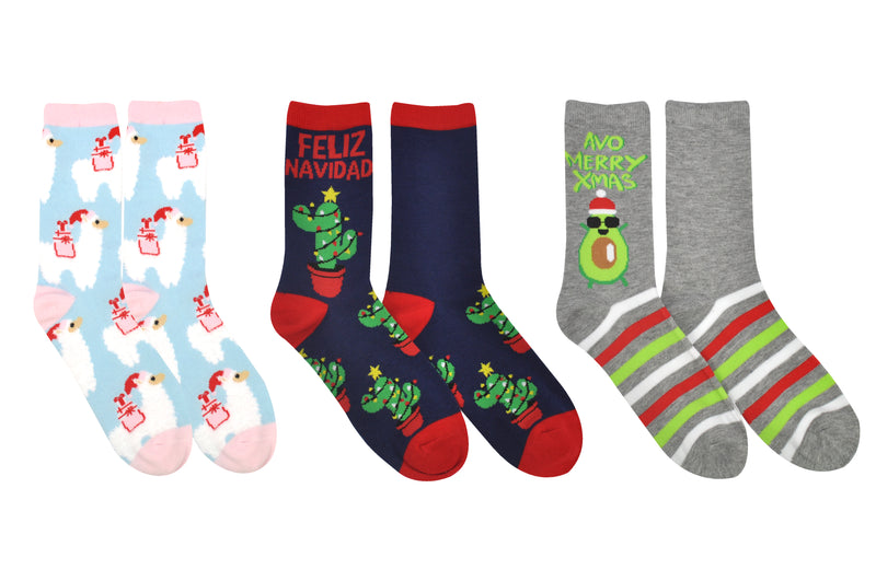 Everything Legwear Christmas 3 Pair Pack Crew Socks