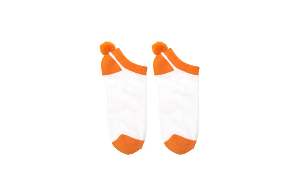 Orange Sock House Co. Ladies Athletic Pom Pom Lowcut Sock
