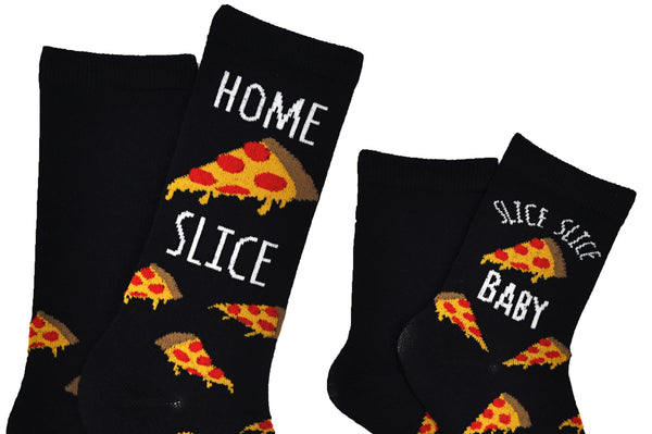 Sock House Co Me and My Mini Home Slice 2 Pair Pack Crew Socks Daddy and Me